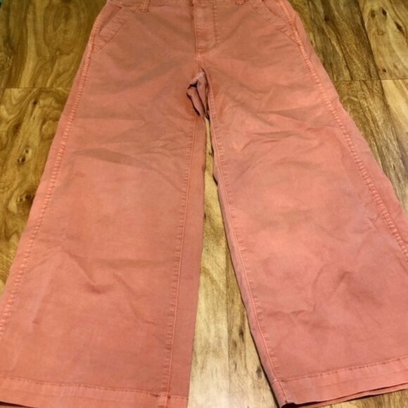 Rise Coral Pink Stretch Jeans Capri Ankle Pants - Picture 1 of 9